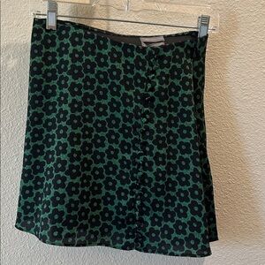 Urban Outfitters Green and Black Floral Skirt
